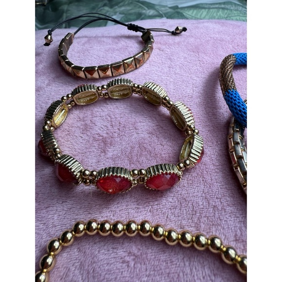 Lot of 13 Bracelets Boho Beaded Charms Bundle Costume Jewelry Multi Color - Picture 6 of 6